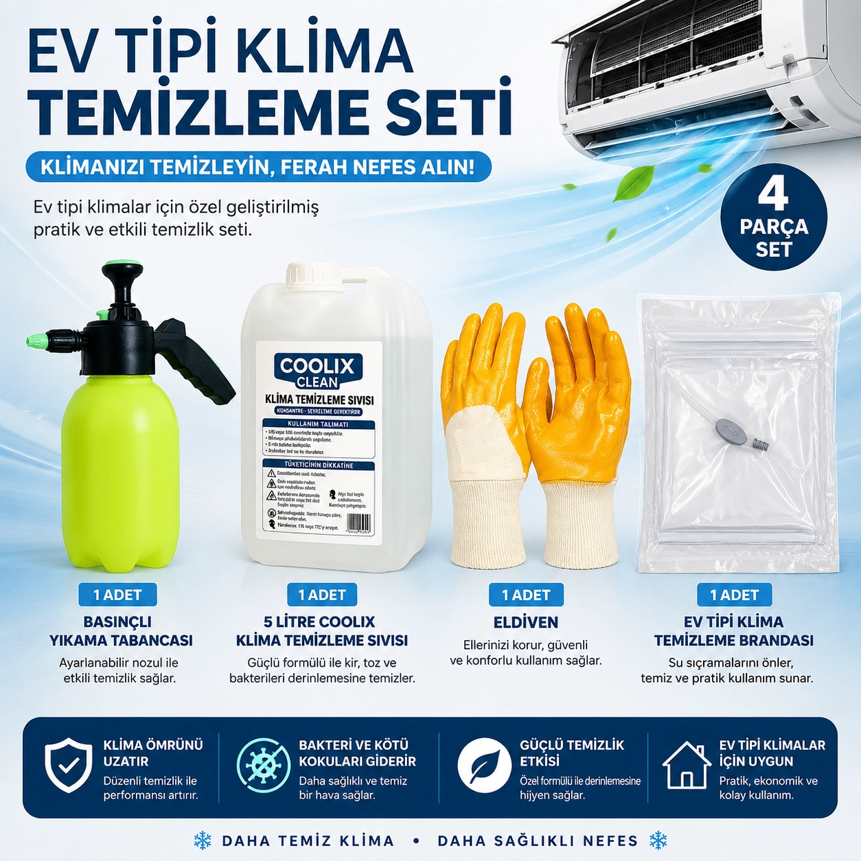 Ev Tipi Klima Temizleme Seti 2