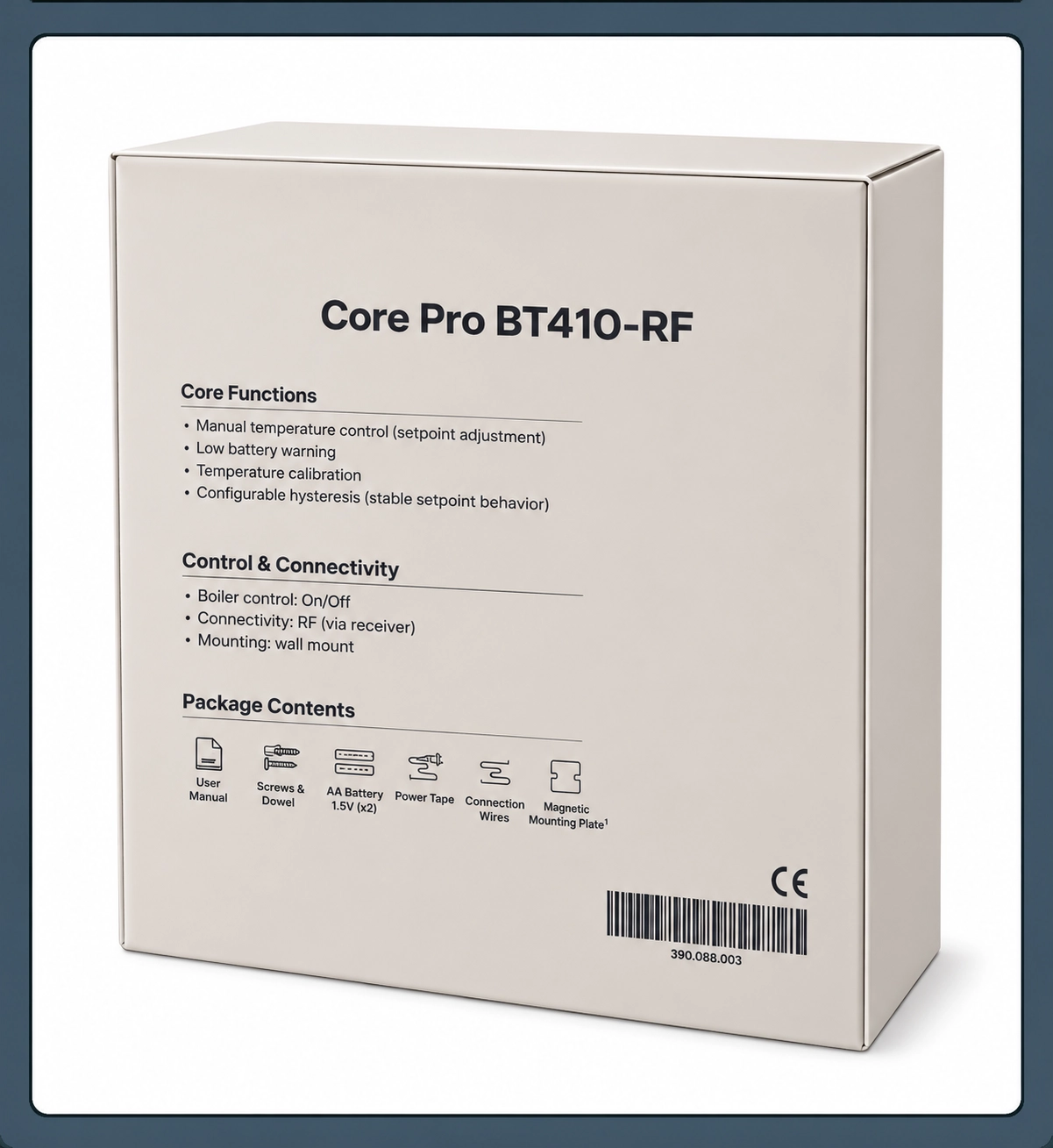 Luxenmark+ Core Pro BT410-RF Kablosuz Oda Termostatı – Universal Kombi Uyumlu