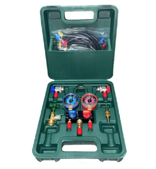 R22 R134a R1234yf Gaz Saat Manifold Takım 3 Hortum