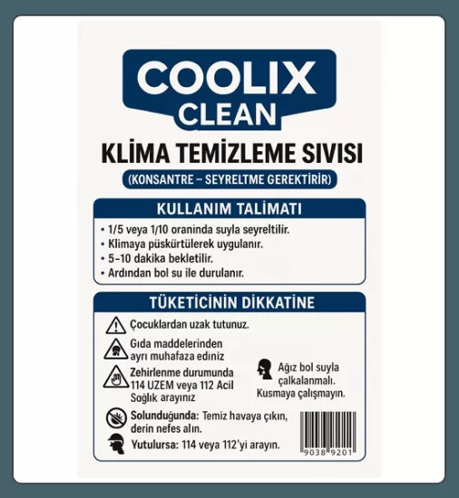 1.Kalite Klima Temizleme İlacı Coolix