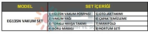 Vakum Pompası EGN135N + Manifold + Oto Set